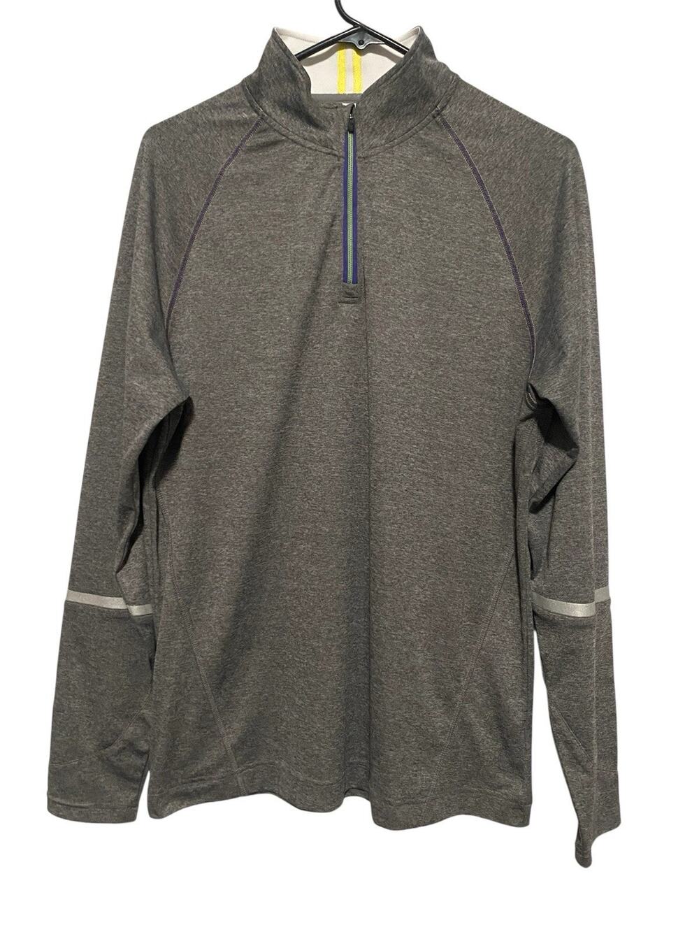 Robert Graham X Collection Man's Medium Long Sleeve Gray Quarter Zip Preppy